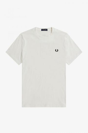 White Fred Perry Graphic Print Men's T Shirts | PH 1689JPQJ